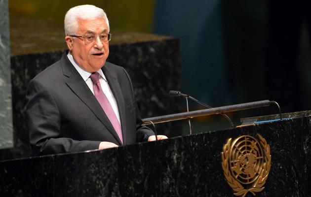 Le président palestinien, Mahmoud Abbas, devant l'Assemblée générale de l'ONU, le 29 novembre 2012 [Stan Honda / AFP]