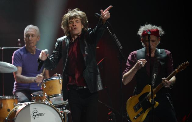 Les Rolling Stones pendant le concert donné au profit des sinistrés de l'ouragan Sandy à New York, le 12 décembre 2012 [Don Emmert / AFP]
