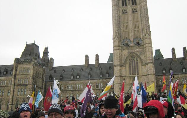 Manifestation d'Améridiens à Ottawa, le 11 janvier 2013 [Michel Comte / AFP]