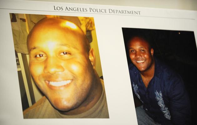 Photos fournies par la police de Los Angeles le 7 février 2013 de Christopher Jordan Dorner, ancien officier soupçonné d'avoir tué trois personnes en Californie [Robyn Beck / AFP]