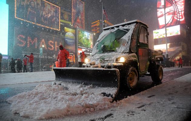 Neige le 8 février 2013 à New York [Mehdi Taamallah / AFP]