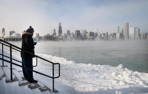 Le lac Michigan gelé le 6 janvier 2014 à Chicago  [Scott Olson / Getty Images/AFP]