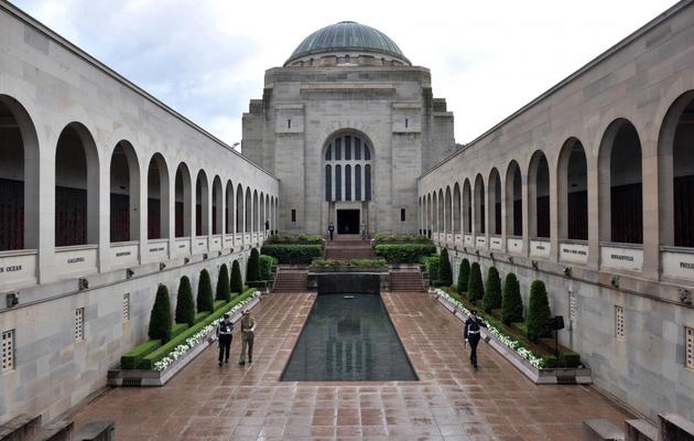 Le mémorial de la Première guerre mondiale avec la flamme du souvenir et la tombe du soldat inconnu, le 20 février 2014 à Canberra, en Australie [Mark Graham / AFP/Archives]